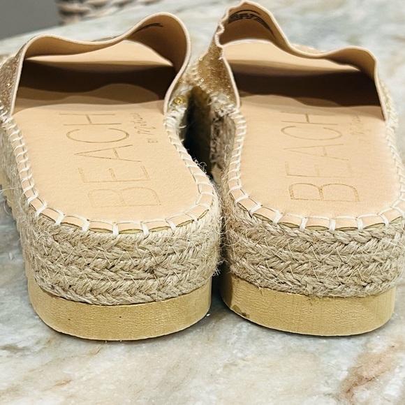 Women’s BEACH By Matisse Sunkissed gold shimmer espadrille platform sandal. Sz 9 - Picture 5 of 7